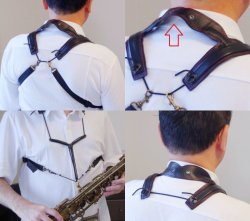 Photo3: Marmaduke "Feather" Strap IV Premium for saxophones, Color Brown