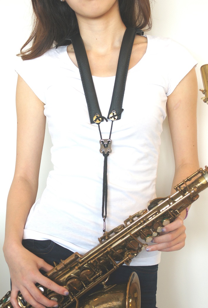 Photo1: Marmaduke "Feather" Strap for saxophones